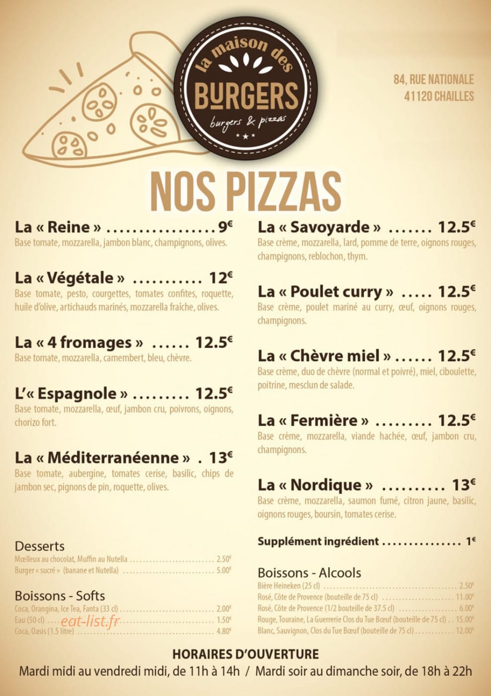 La maison des burgers — carte page 2