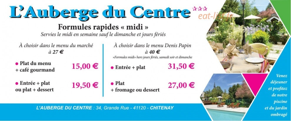 Auberge du Centre — carte page 6