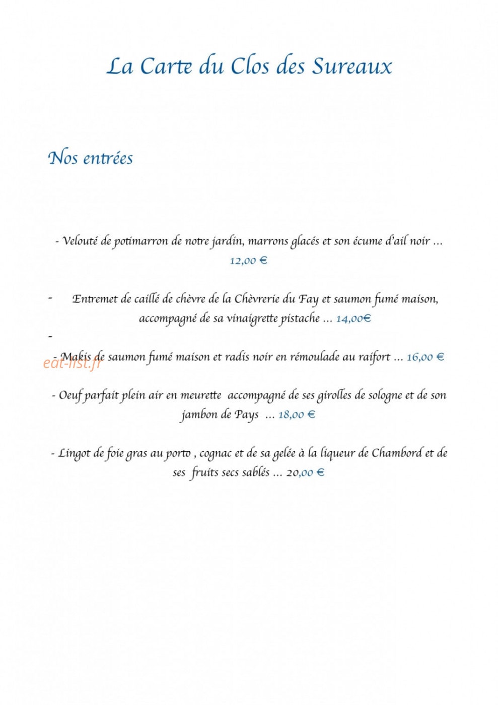 Le Clos Des Sureaux — carte page 4
