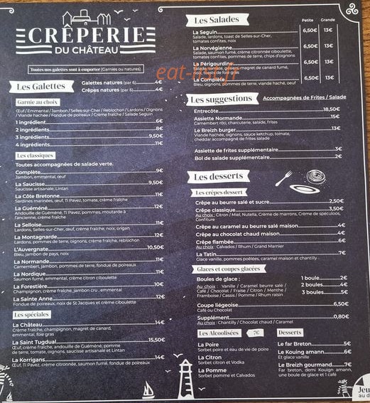Crêperie du chateau — carte page 1