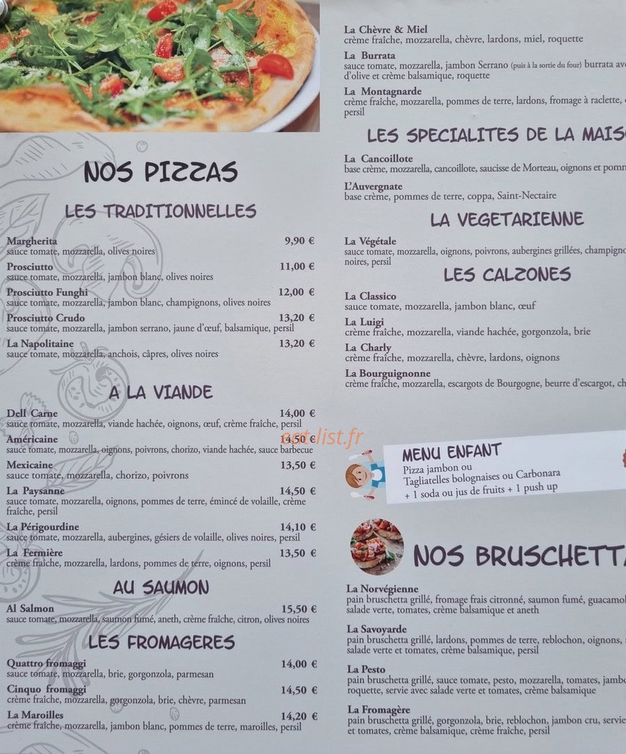 La Trattoria — carte page 2