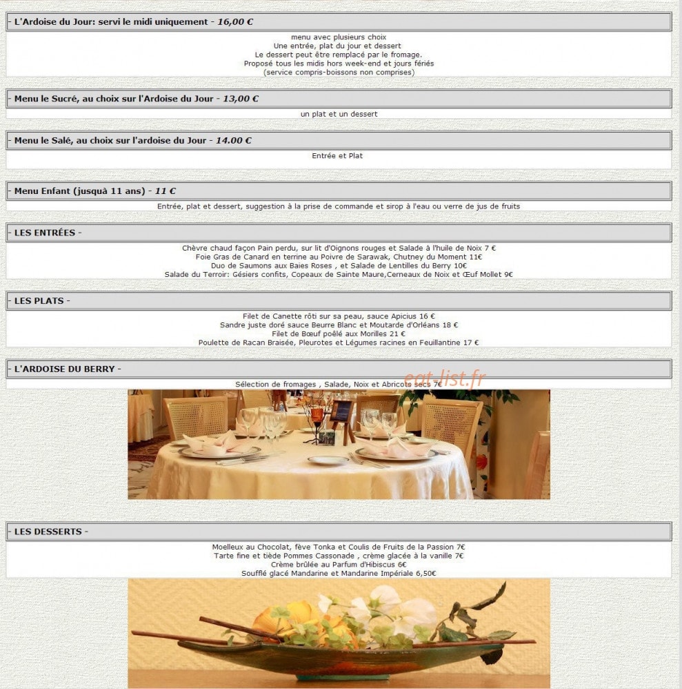 Hotellerie le Clos du Cher — carte page 1