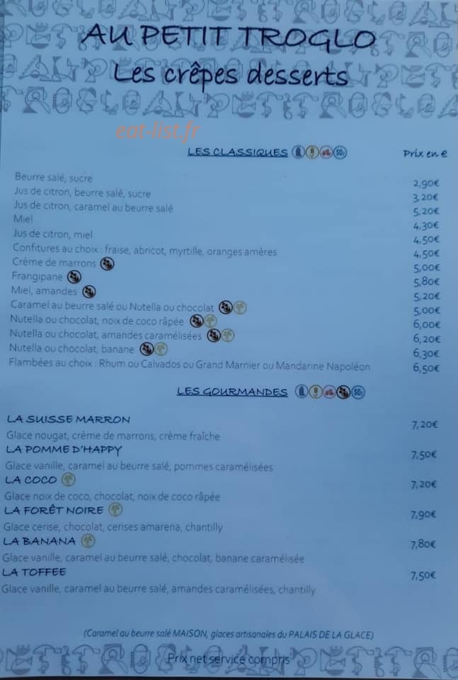 Au petit Troglo — carte page 2