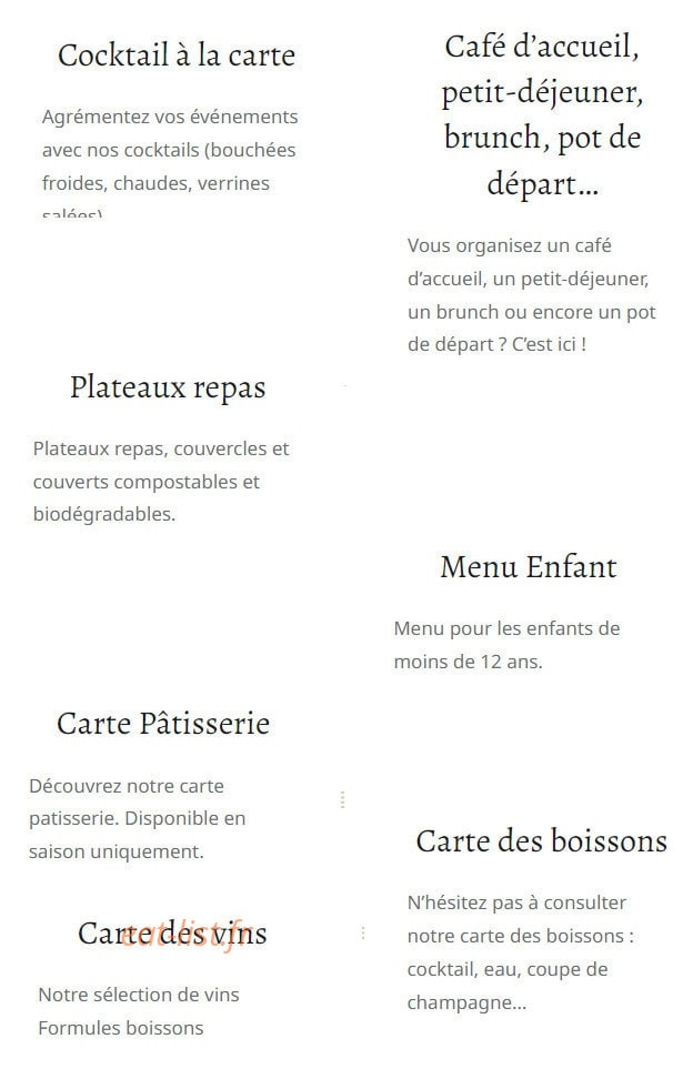 Au Phil' du Goût — carte page 2