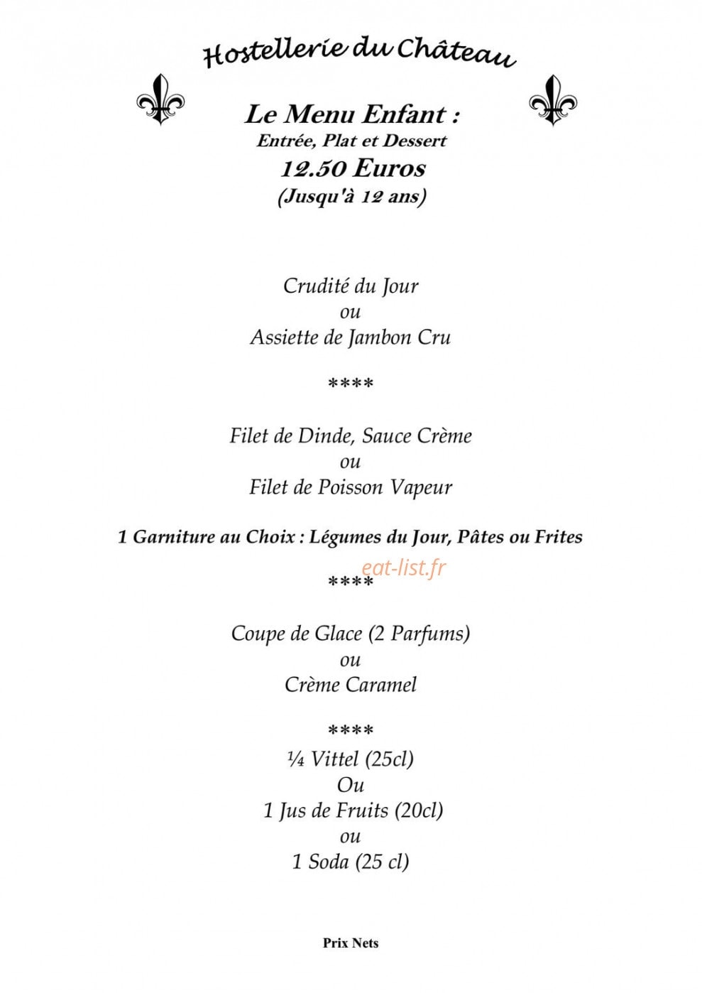Hostellerie du Château — carte page 4