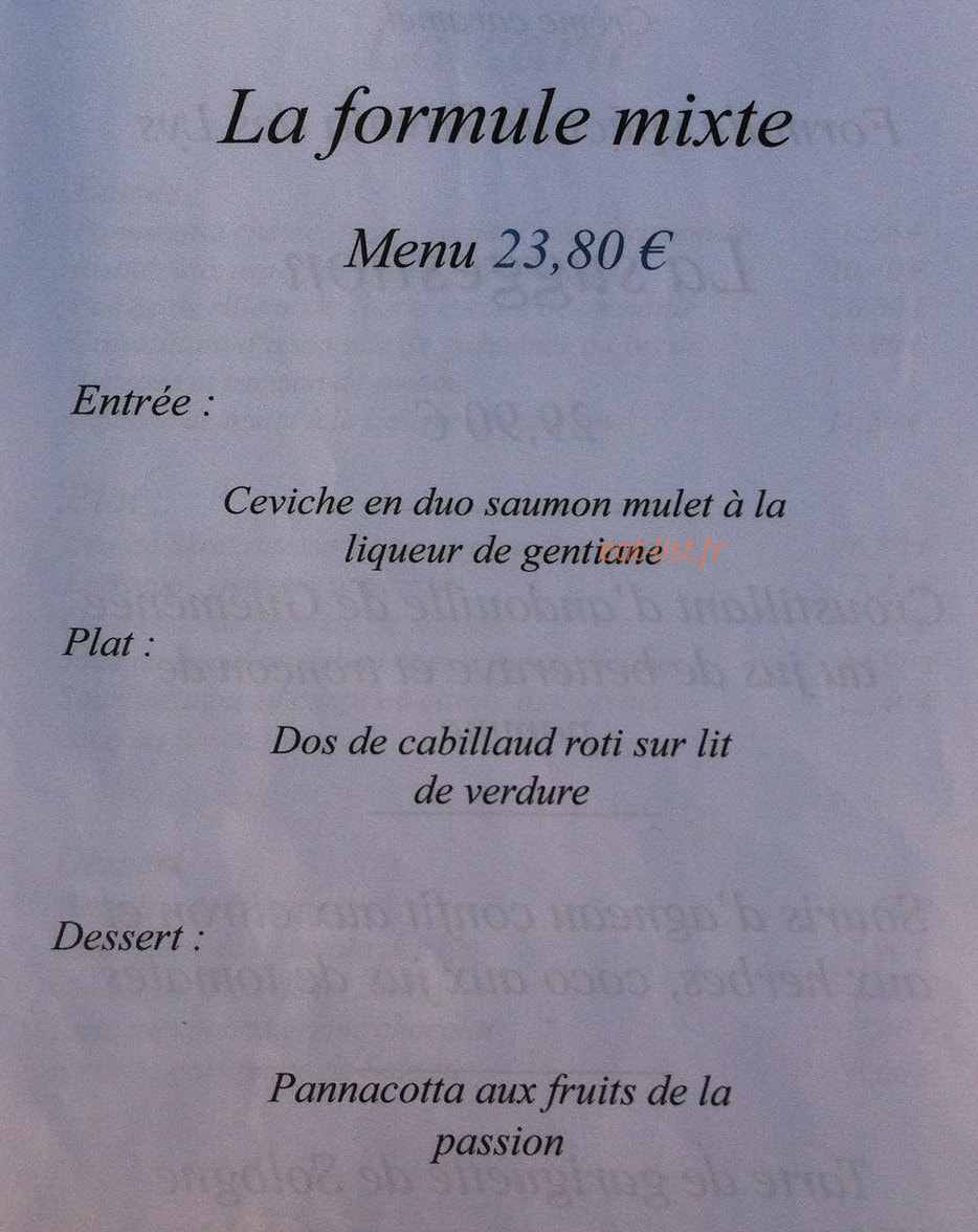 La Tavola des Lys — carte page 3