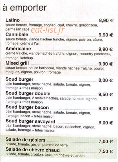Restaurant de la rose — carte page 2
