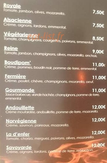 Pizza d'enfer — carte page 1