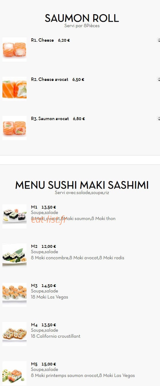 Asaki Sushi — carte page 14