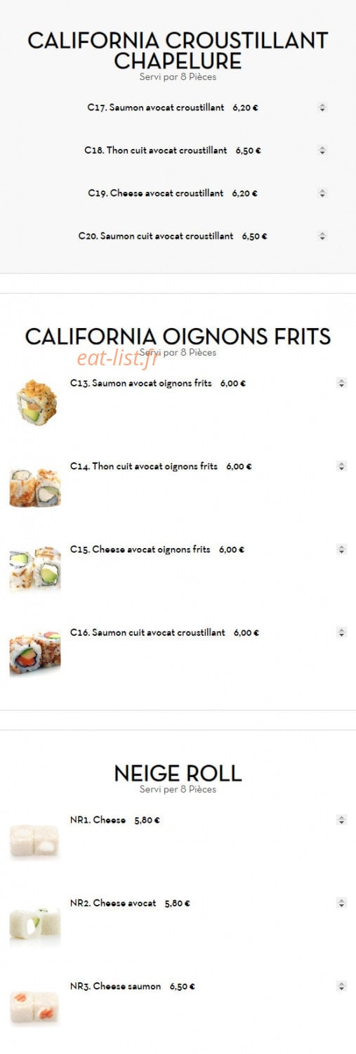 Asaki Sushi — carte page 7