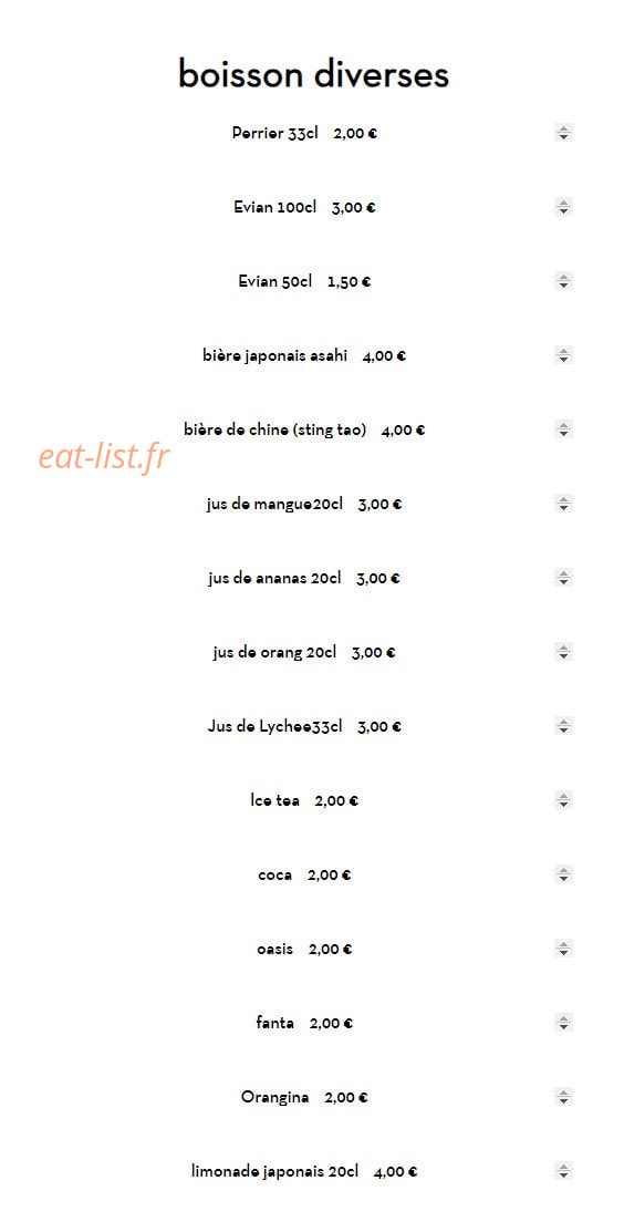Asaki Sushi — carte page 20
