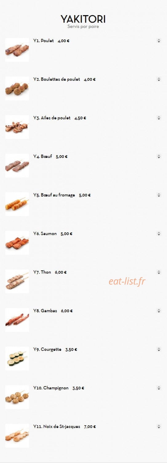Asaki Sushi — carte page 4