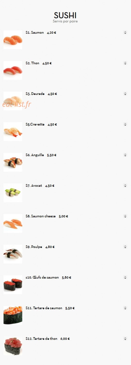 Asaki Sushi — carte page 3