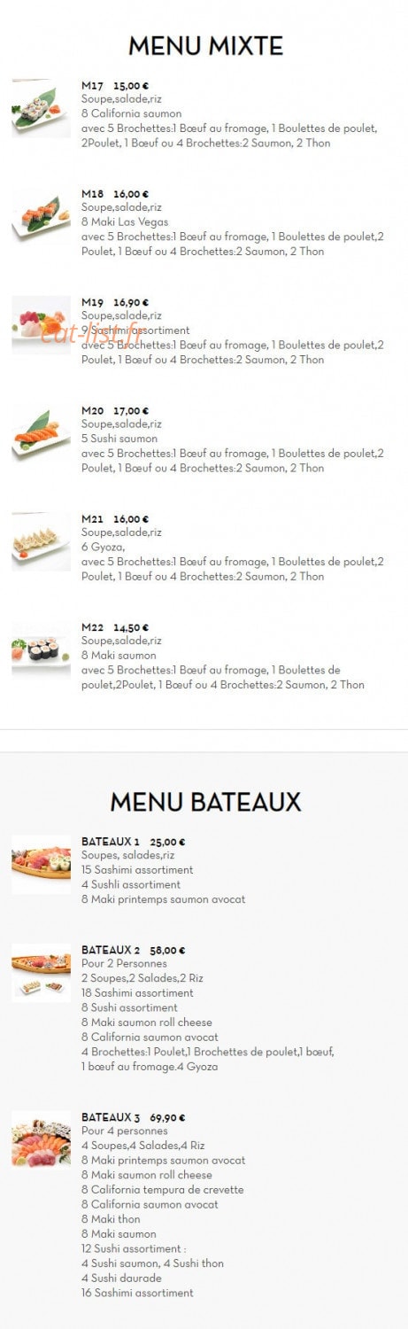 Asaki Sushi — carte page 12