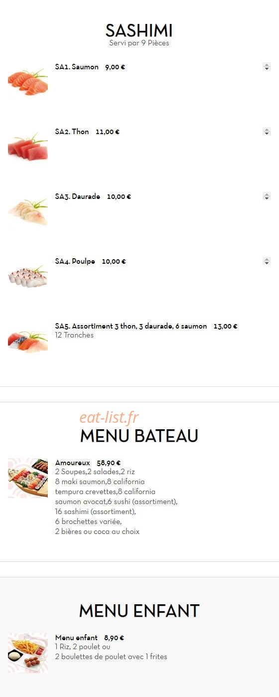 Asaki Sushi — carte page 10
