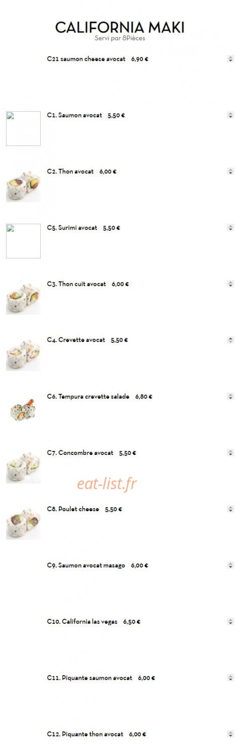 Asaki Sushi — carte page 9