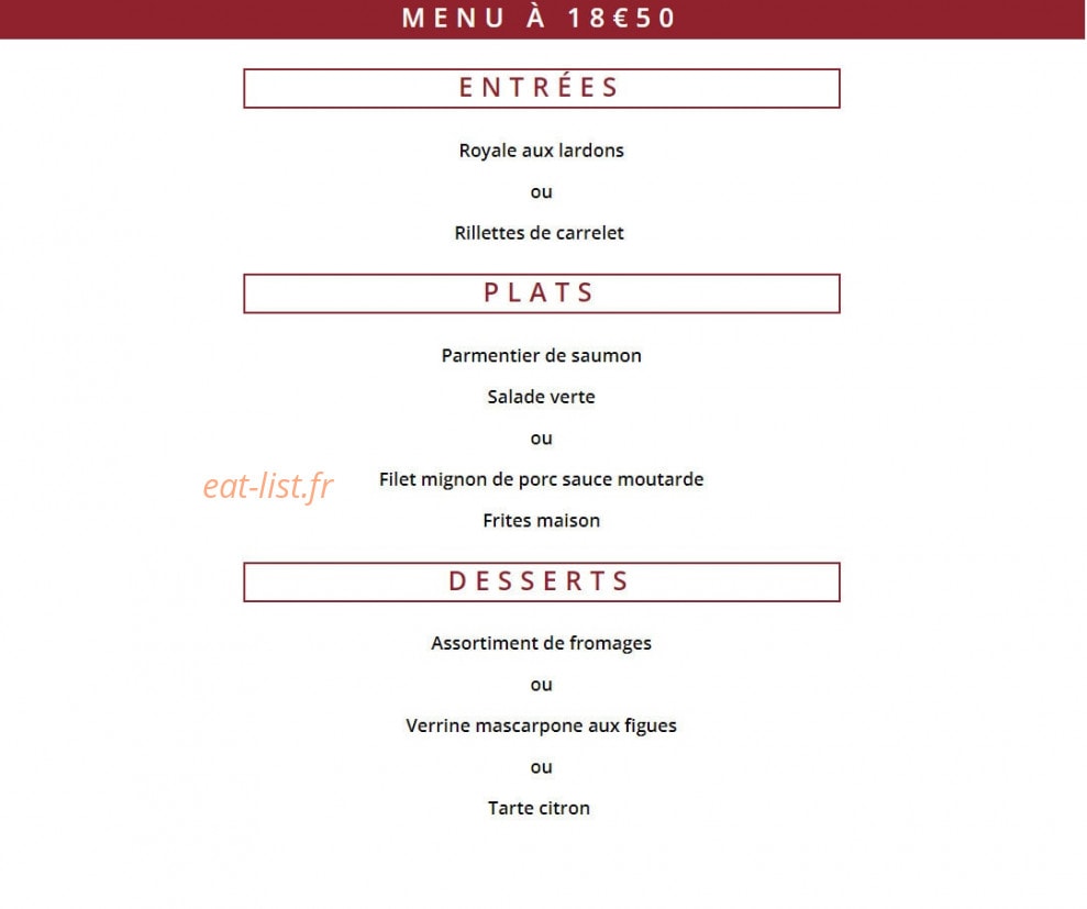 La Petite Taverne — carte page 2