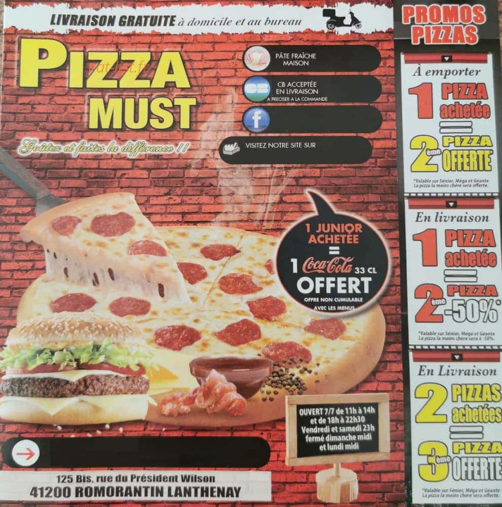 Pizza Must — carte page 1