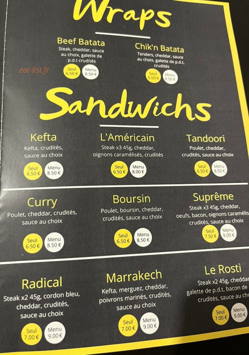 R&B Food — carte page 3