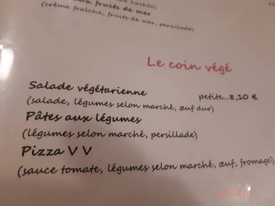 Pizzeria Saint Joseph — carte page 1