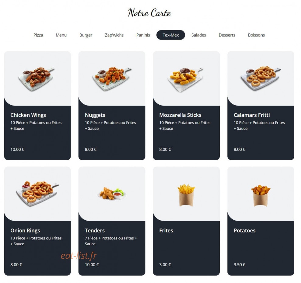 Star pizza — carte page 10