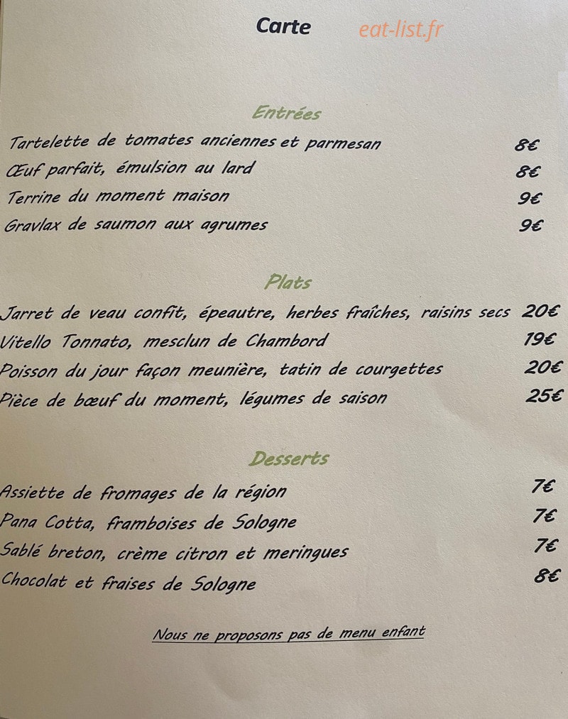 Chez Jacques — carte page 1