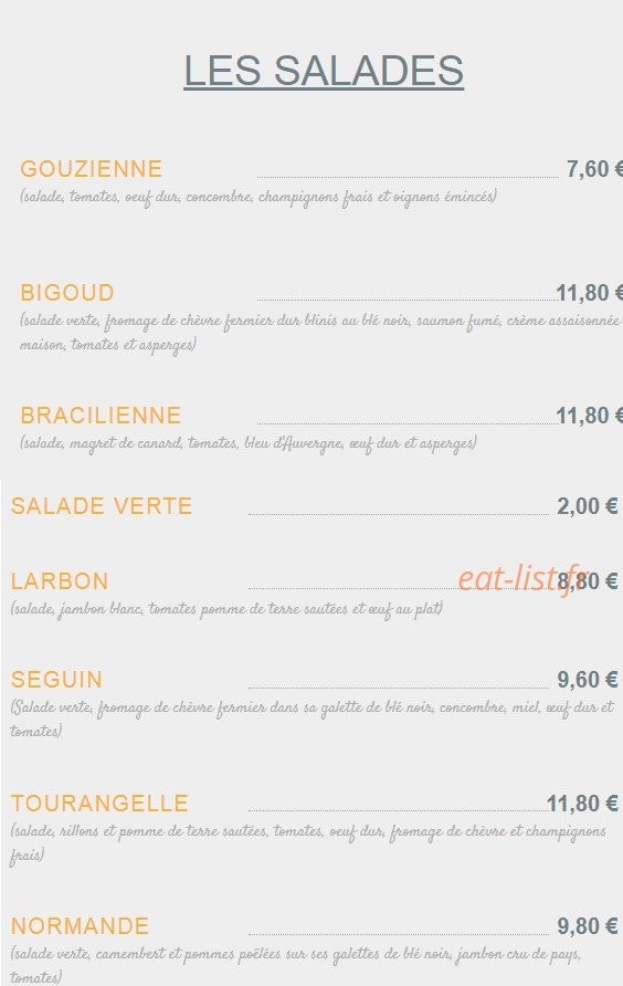 La Bigoudene — carte page 7