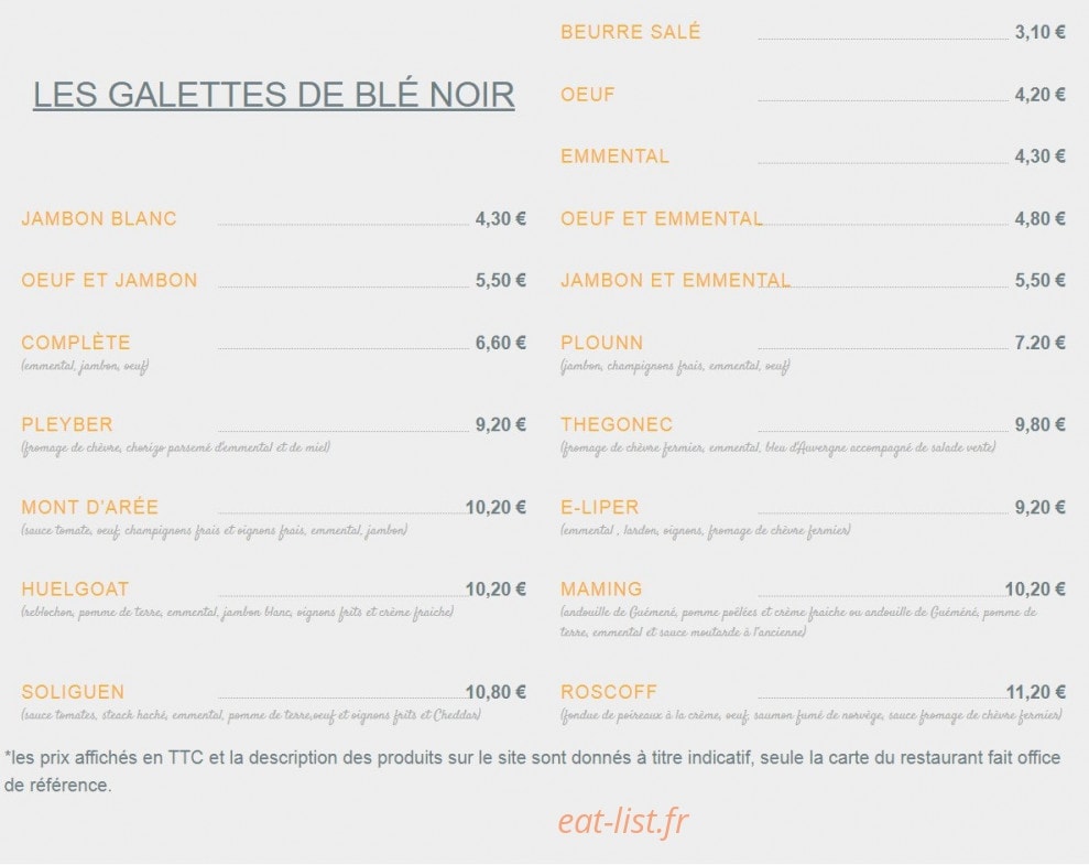 La Bigoudene — carte page 5