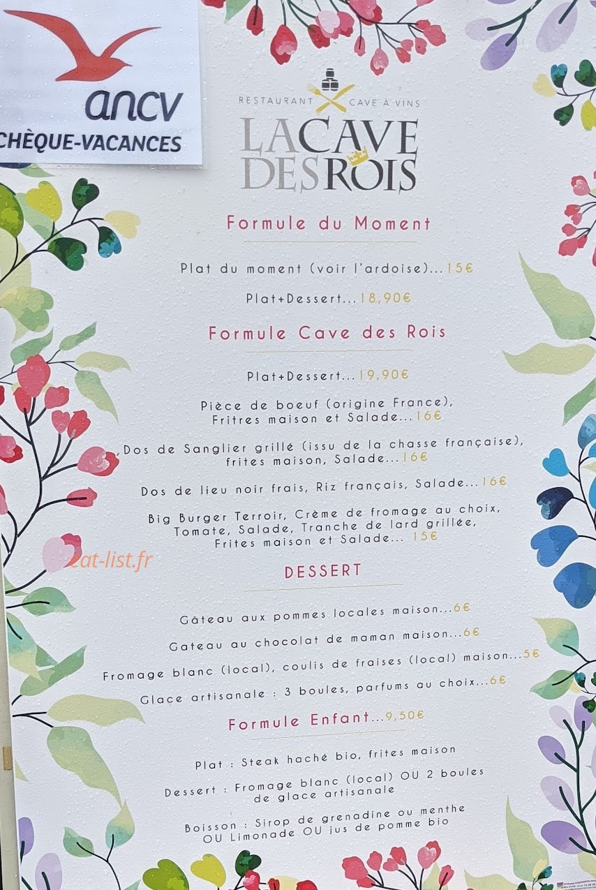 La Cave Des Rois — carte page 3