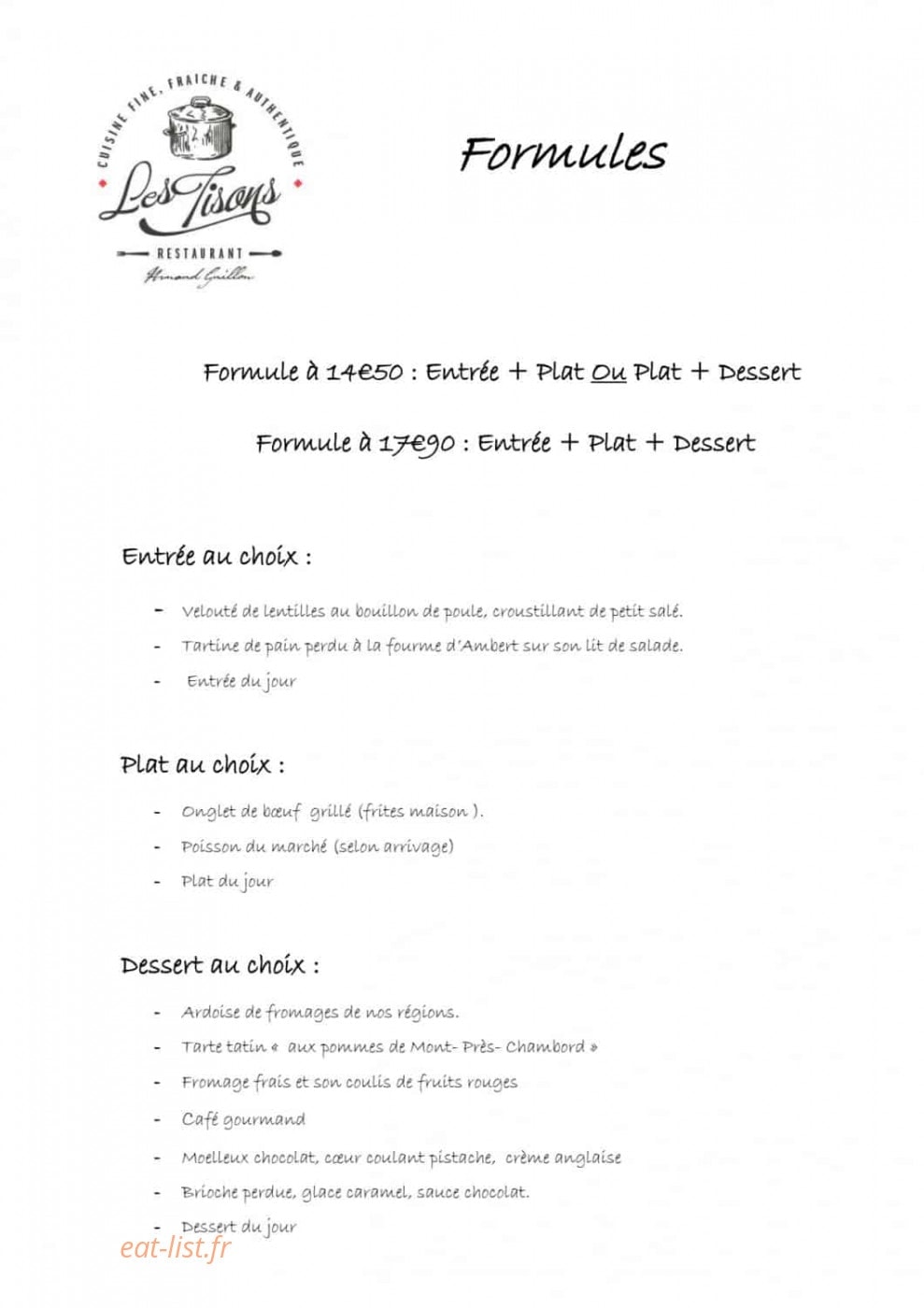 Les Tisons — carte page 1