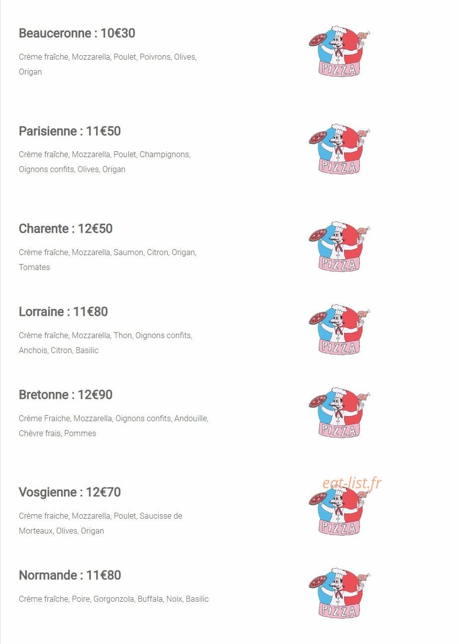 Pizzeria du Terroir — carte page 3
