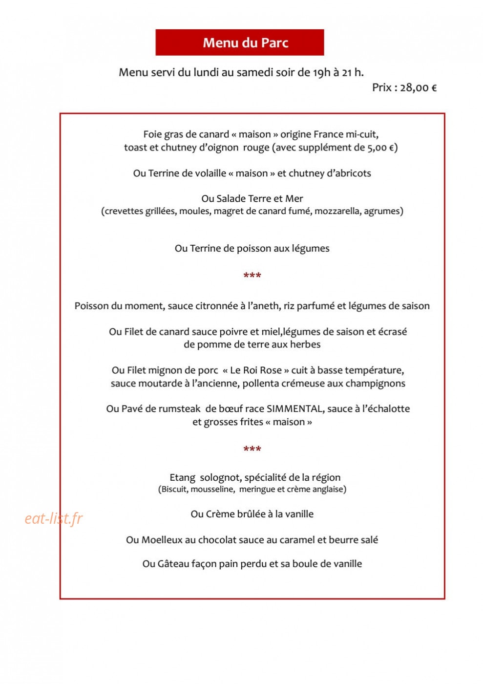 Le Parc Sologne — carte page 3