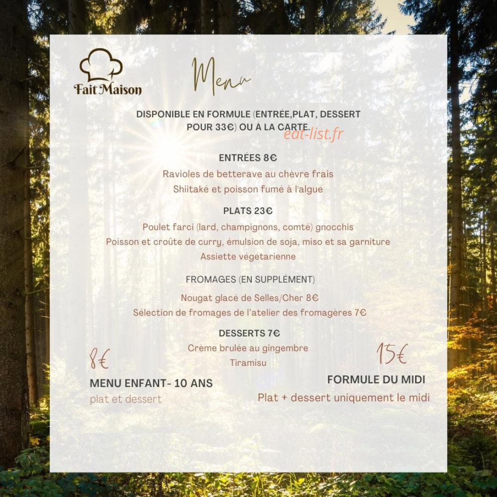 Bistrot du grand liot — carte page 1