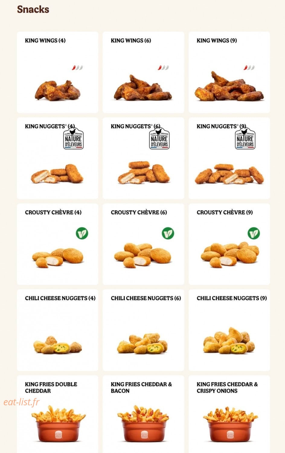Burger King — carte page 10