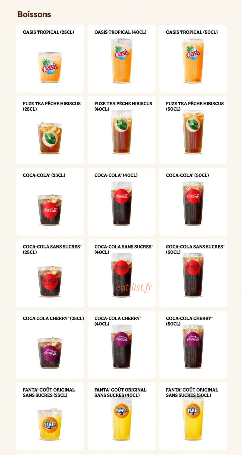 Burger King — carte page 16