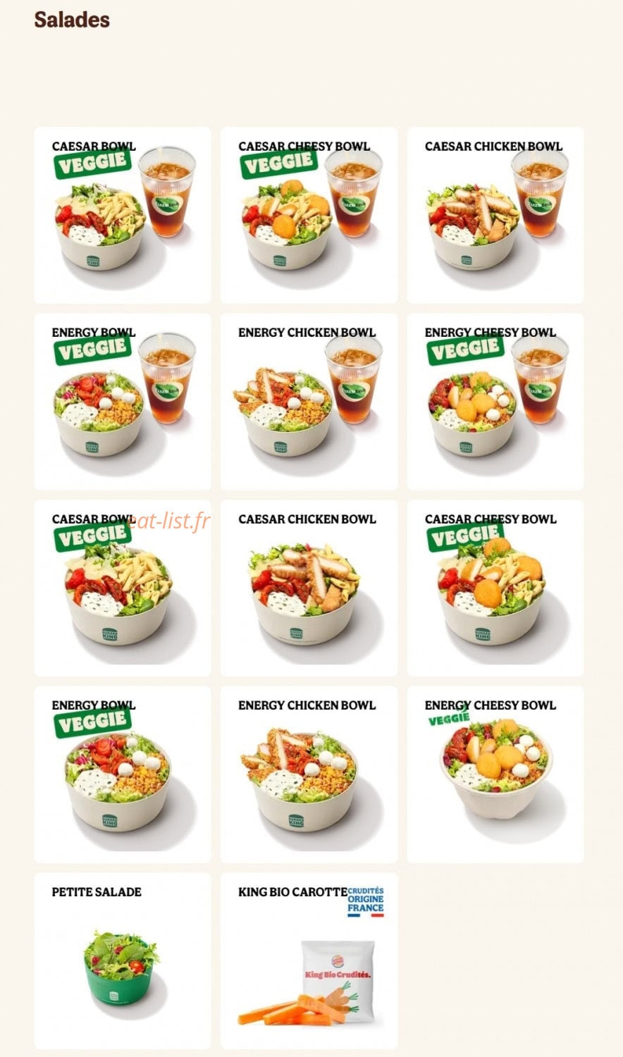 Burger King — carte page 9