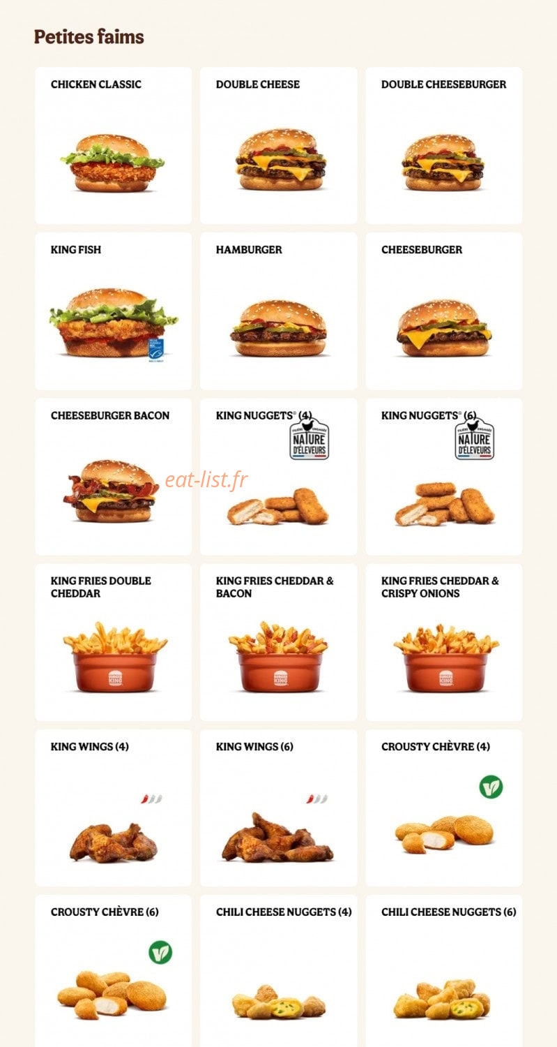 Burger King — carte page 12