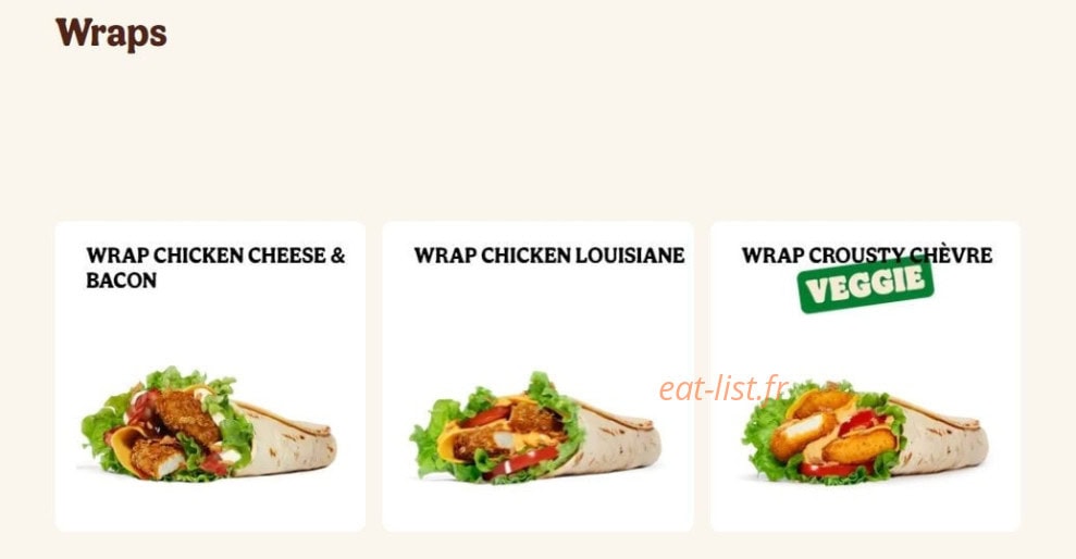 Burger King — carte page 8