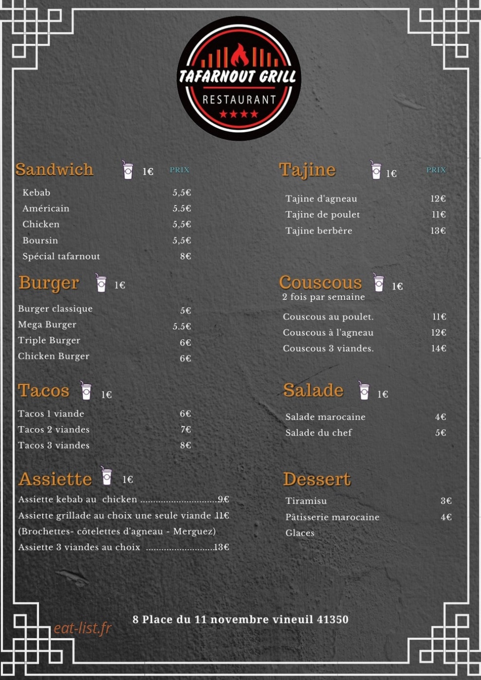 Tafarnout grillade — carte page 1