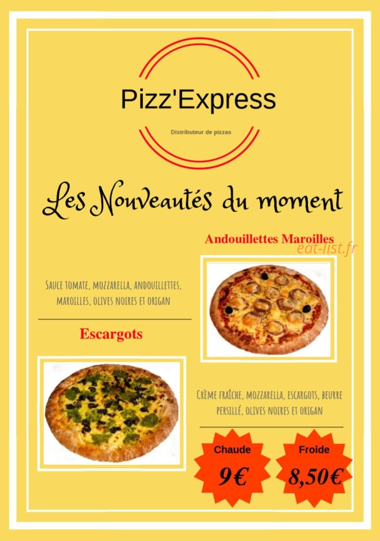 Pizz'express — carte page 2