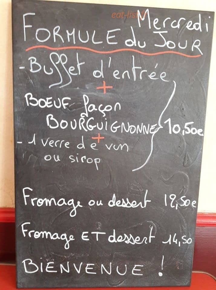 Au Bistrot Des Anges — carte page 1