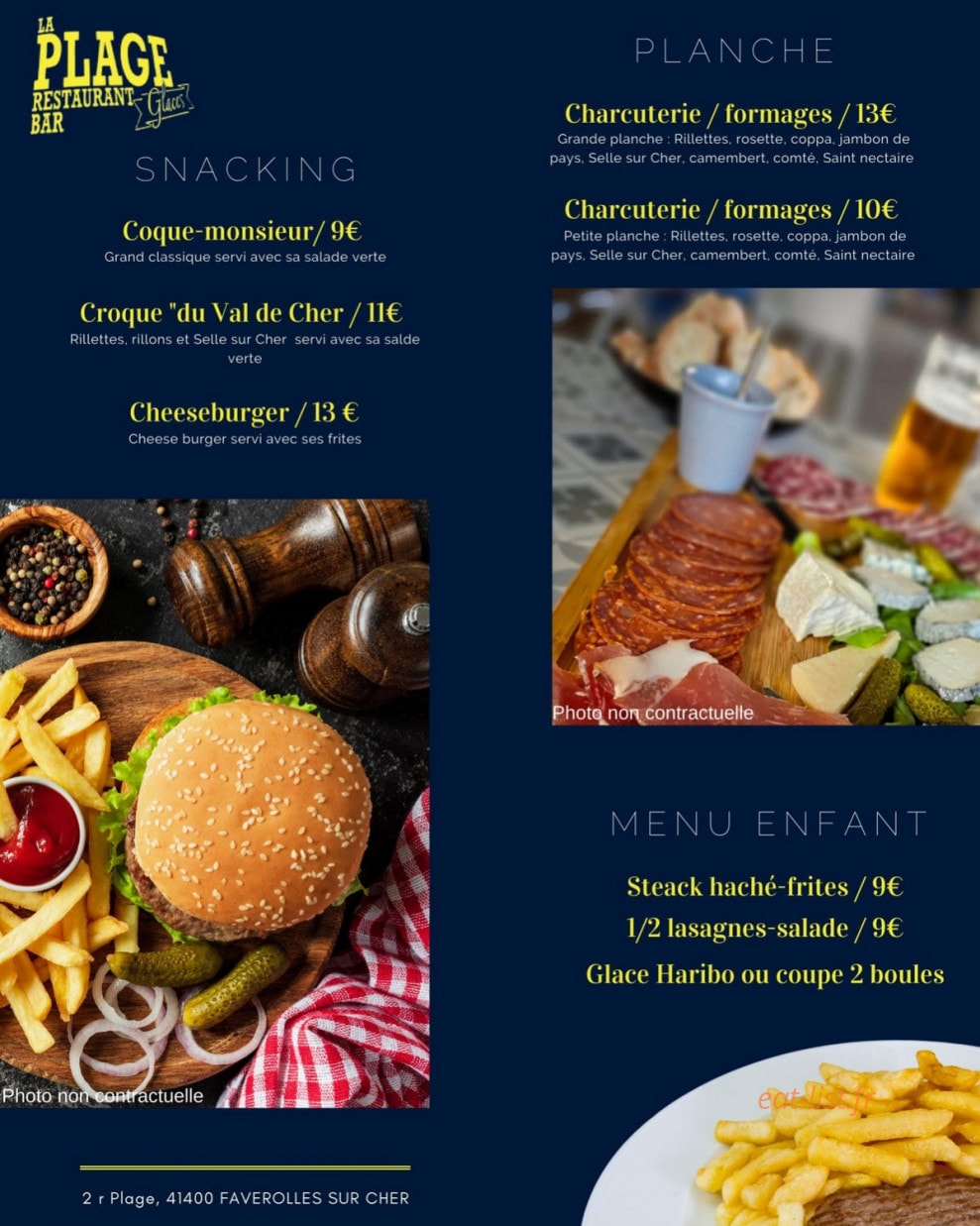 Restaurant de la Plage — carte page 2