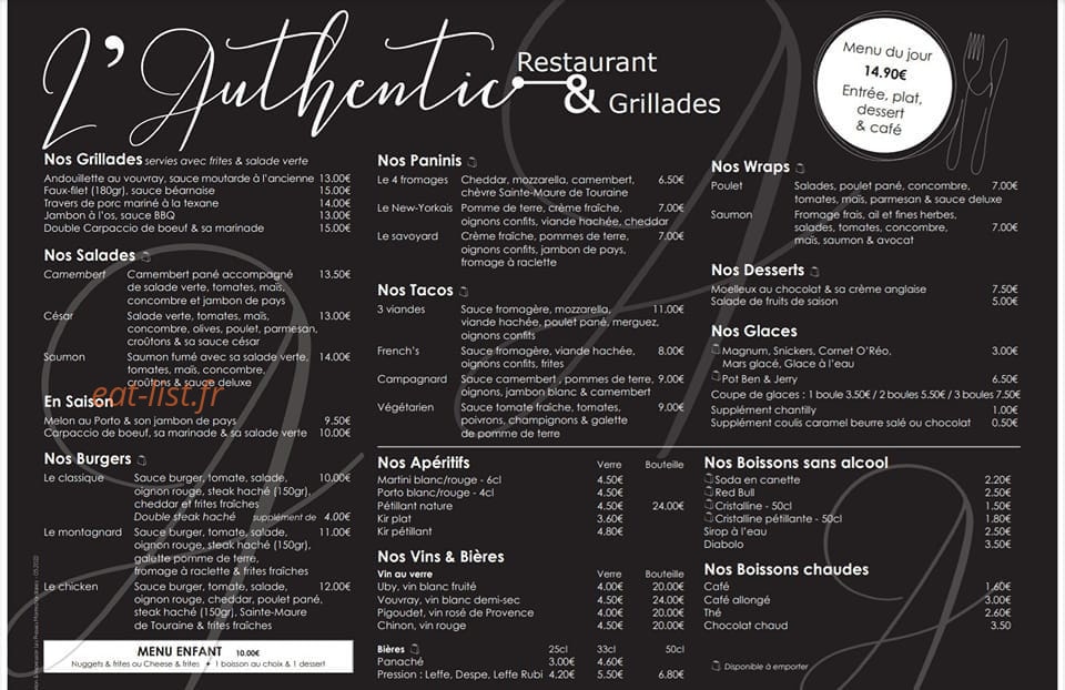 L'authentic — carte page 1