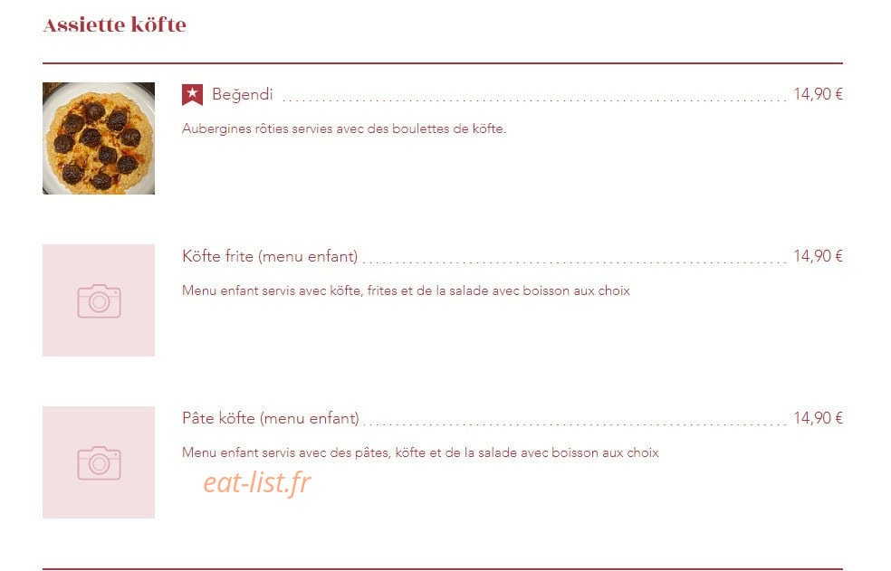 L'Assiette du Cheffe — carte page 4