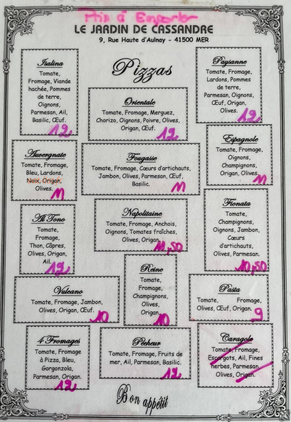 Le Jardin de Cassandre — carte page 1