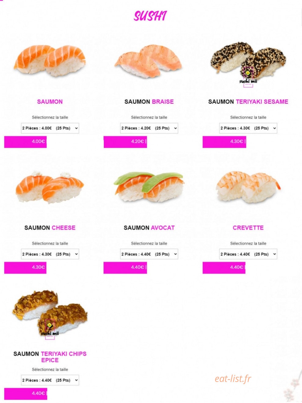 Sushi Mii — carte page 5