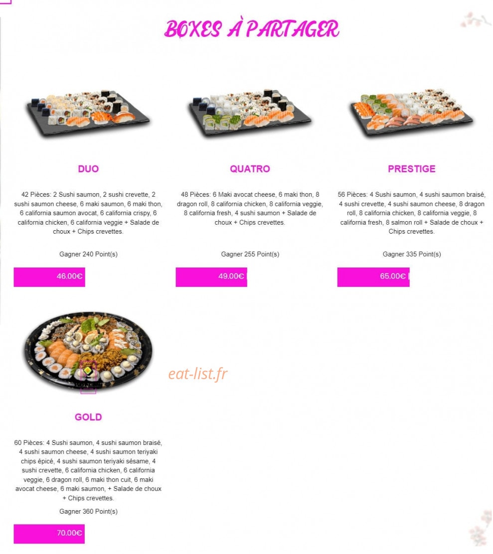 Sushi Mii — carte page 3