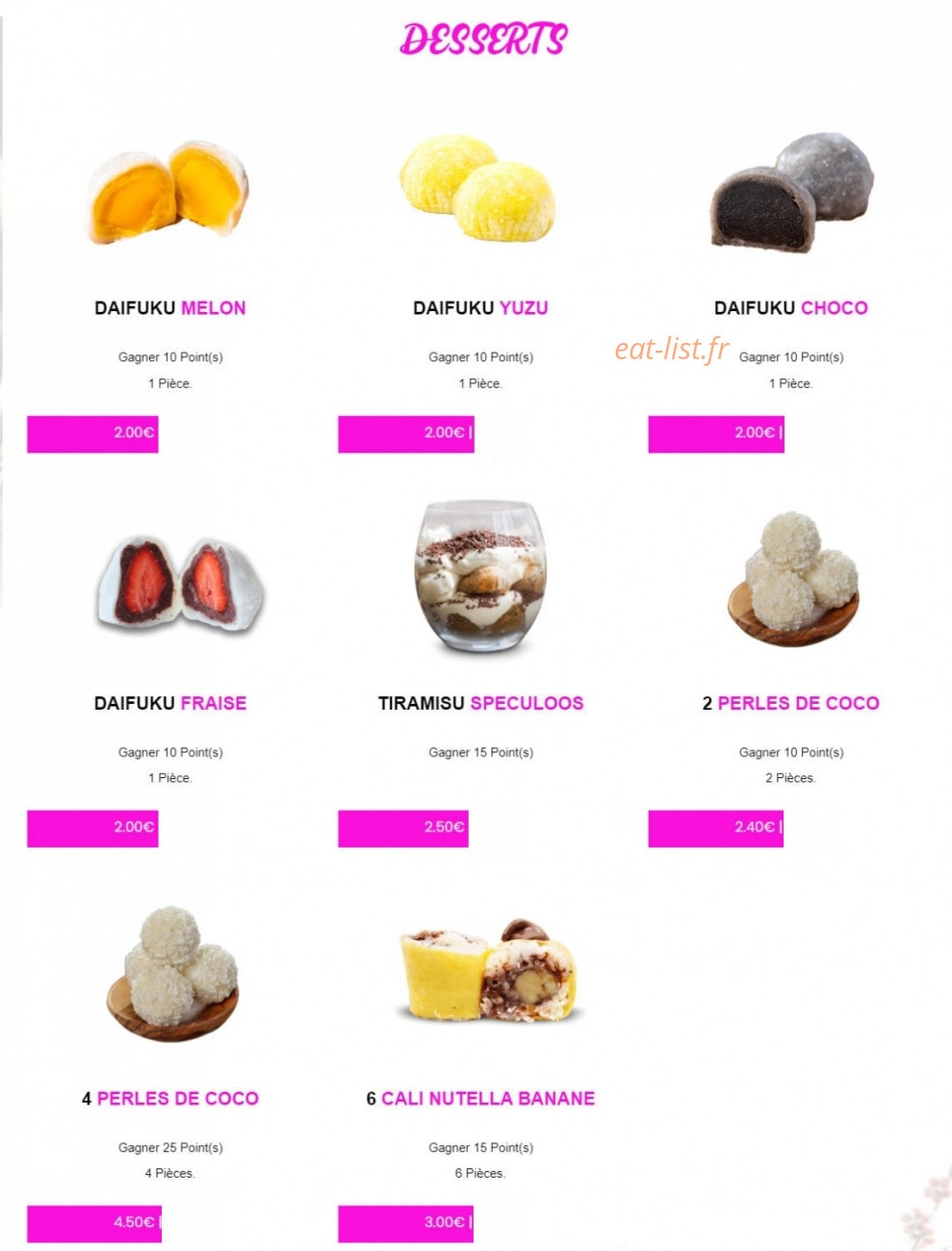 Sushi Mii — carte page 13