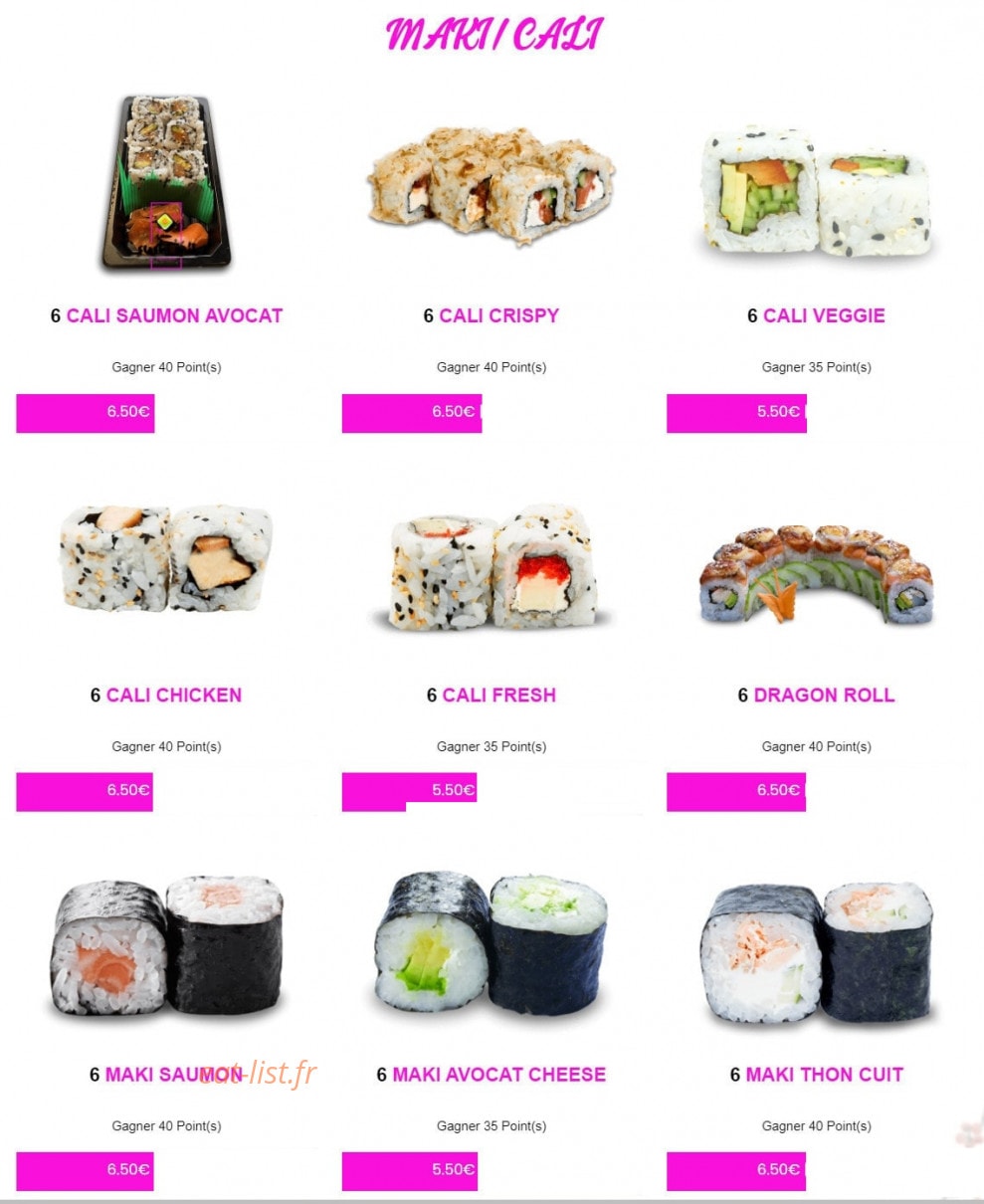 Sushi Mii — carte page 8