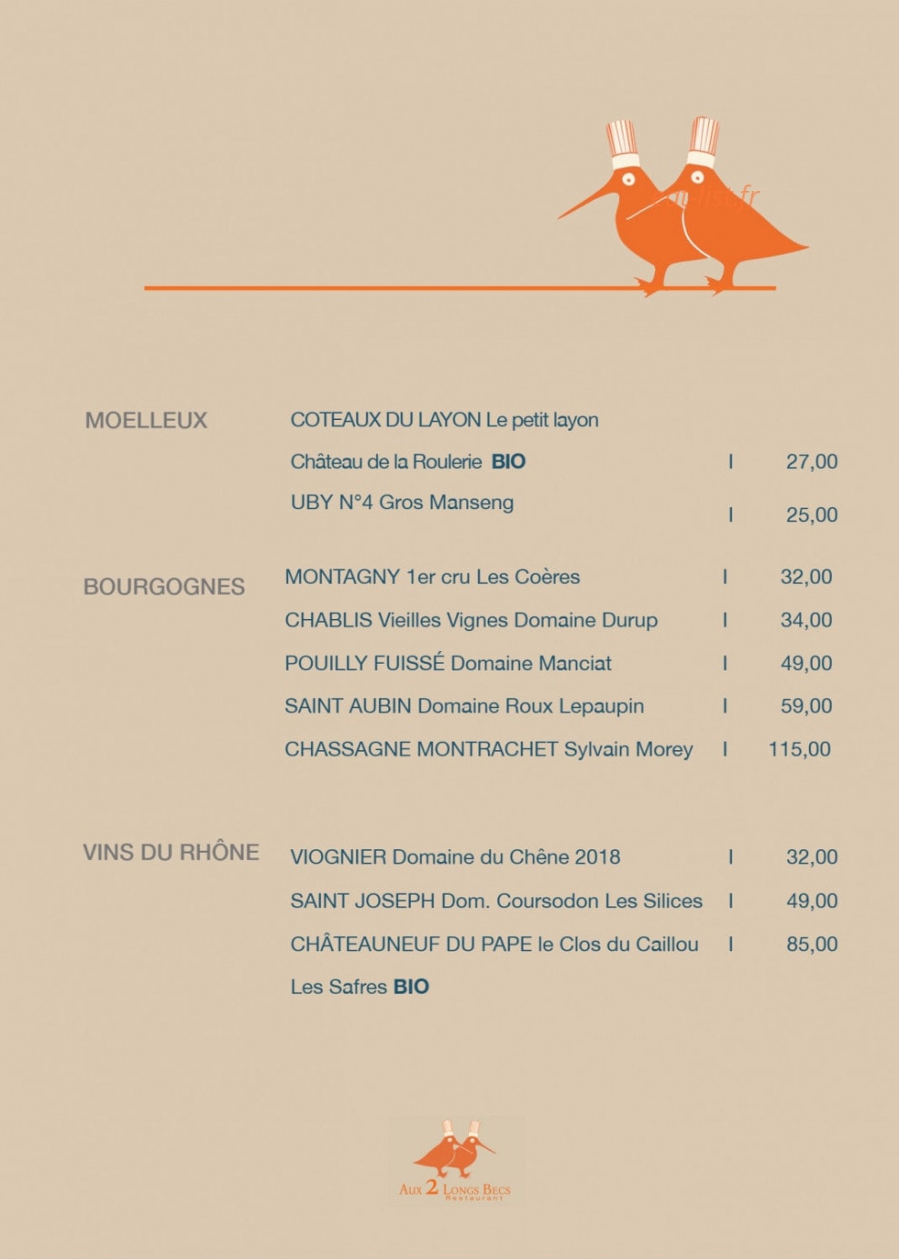 Aux 2 Longs Becs — carte page 6
